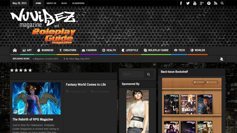 Nu Vibez and Roleplay Guide Magazine Website